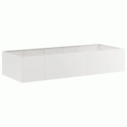 Helloshop26 - Jardinière à plantes design moderne extérieure 200 x 80 x 40 cm profonde robuste en acier inoxydable 02_0051539 - inox 3000236969093