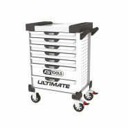 KS TOOLS 803.0007 - Servante d'atelier 7 tiroirs - Gamme Ultimate® - avec Une Système Anti-basculement - Couleur Blanche - 4042146307335