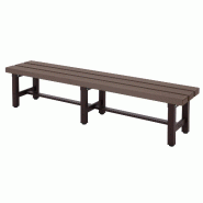 Mendler Banc de jardin en aluminium HWC-K60, Banc de parc Banc de balcon, résistant aux intempéries WPC 180cm, brun - marron métal 94665