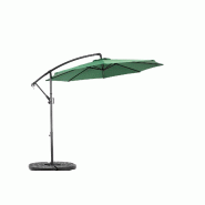 Merax parasol déporté 294 x 294 cm, manivelle et inclinaison, UPF50+, déperlant, 8 baleines, vert - vert multi-matériau W2021P235023