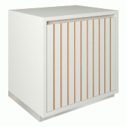 Meuble Vertigo T03 2 tiroirs à l'anglaise MDF naturel et blanc 60x47x60 cm