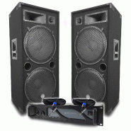 Pack Sono DJ BM SONIC Amplificateur 3000W, Paire d'Enceintes Passives LSC215 2x2000W, Câbles Speakon, Sonorisation PRO - 3666638037879