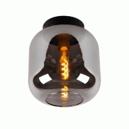 Plafonnier Diam. 25 cm  E27 Noir & Fumé - Lucide - Joanet - noir 5411212452153