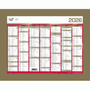 Quo Vadis - Calendrier mural - 2026 - Français - Classic - Jaune - 14 mois de décembre à janvier - 27x21 cm - Papier Clairefontaine blanc - 238247Q