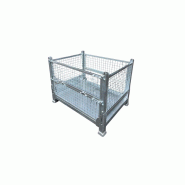 Rack de stockage - Panier grillagé pliable en acier galvanisé - 122 cm x 90 cm - Charge max 1200 kg