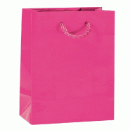 Sac Luxe pelliculé fuchsia 11x6x14cm - finition mate - par 12