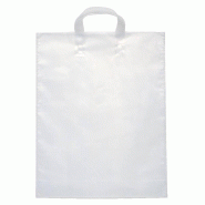 Sac poignée souple transparent 35x45cm+4cm - par 100 - Moyenne densité 60 microns - Polyéthylène
