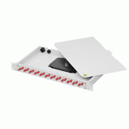 TELEGÄRTNER BASIS eco Panneau fibre optique, 12x LC Duplex, vert sapin, OM5