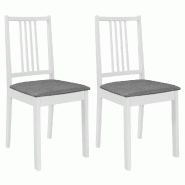 VidaXL Chaises à manger avec coussins lot de 2 blanc bois solide Modèle Vega Master Urbain - 247636