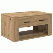 VidaXL Table basse Chêne artisanal 80 x 50 x 40 cm Bois d'ingénierie Modèle Luna Select - 881130