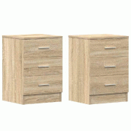 VidaXL Tables de chevet 2pcs chêne sonoma 38x35x56cm bois d'ingénierie - 800457