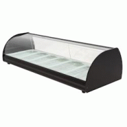 Vitrine chauffante pour tapas avec 4 gn 1/3 verre courbe - 1170x400x285 mm - 1000 W 230/1V - 13C6H114 Eurast - noir inox 13C6H114 Vitrine chauffante pour tapas avec 4 gn 1/3 verre courbe - 1170x400x285 mm - 1000 W 230/1V - 13C6H114 Eurast - noir inox 13C6H114