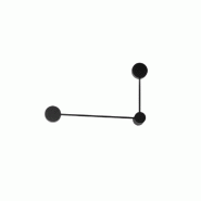 Applique Murale Eclipsia Noire - 325 X 520 X 64 Mm 2Xgx53 - Applique Murale En Métal À Deux Bras - Bras Long À Gauche - Affralux - noir 8051191577439