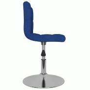 Chaises pivotantes à manger lot de 6 bleu tissu Modèle Tempérance - 8720286739907