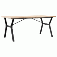 Décoshop26 - Table de salle à manger design industriel 180 x 90 x 75,5 cm bois pin massif et acier DEC036829 - acier 3000261423188