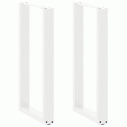Helloshop26 - Lot de 2 pieds de table de bar en U réglables 40 x 90 x 91 cm design moderne en acier blanc 02_0057457 - blanc acier 3000240048180 Helloshop26 - Lot de 2 pieds de table de bar en U réglables 40 x 90 x 91 cm design moderne en acier blanc 02_0057457 - blanc acier 3000240048180