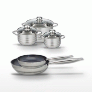 Lot 2 Poêles 24/28cm et 3 Faitouts 14/16/20cm Elo Profi Therm Platinum - gris inox 3176239989908