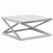 MENZZO Table basse Paliano Marbre Blanc et pieds Argent - argenté 3327480066454 MENZZO Table basse Paliano Marbre Blanc et pieds Argent - argenté 3327480066454