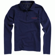 Polo manches longues pour femmes Oakville - 100% coton - 200 g/m² - Patte 3 boutons et détails satinés Polo manches longues pour femmes Oakville - 100% coton - 200 g/m² - Patte 3 boutons et détails satinés