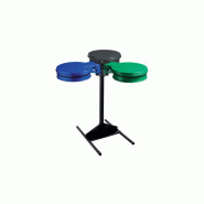 Poteau sur socle pour 2/3 supports sacs gris manganese tondo (type ecollecto)