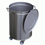 Poubelle inox avec roues et couvercle 50L | Gastro m - GN145