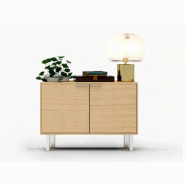 Meuble de service 2 portes Cadi en placage bois Meuble de service 2 portes Cadi en placage bois