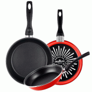 Set de 3 Poêles (18/20/24cm) Magefesa Grana en Acier Émaillé Rouge - acier 8427267078276