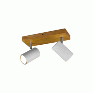 Spot 2xGU10 bois et  blanc mat - Trio - Marley - blanc métal 4017807487992