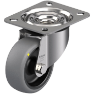 Roulette pivotante de 80 mm en acier inoxydable avec thermoplastique gris conducteur d'électricité Roulette pivotante de 80 mm en acier inoxydable avec thermoplastique gris conducteur d'électricité