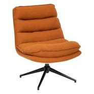 Atmosphera Fauteuil pivotant en Tissu Ambre et pied en Acier - orange 3560233561572 Atmosphera Fauteuil pivotant en Tissu Ambre et pied en Acier - orange 3560233561572