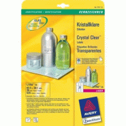 AVERY 525 étiquettes Laser transparentes brillantes, format 63,5 x 38,1 mm (25 feuilles A4 / cdt) - 4004182252642