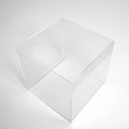 Bac de présentation PMMA - Carré 20x20x20cm - Transparent - Épaisseur 3mm