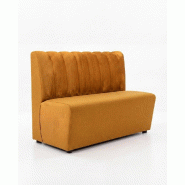Banquette de restaurant CHR Prestige gold - 160 cm – coutures verticales – velours Casino Elastron – France Mobilier CHR - jaune 3760326529193