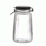 Bocal hermetique avec couvercle noir mat 1,8L
