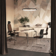 Bureau pour manager Rock 3 - Mobel Linea - 180, Chromé, Acacia clair_0