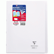 Clairefontaine Lot de 10 Cahier Kover Book 24x32, 96p./48 feuilles 90 g/m² piquées, couv. Transparente incolore, quadrillé 5x5 + marge - 3037929816204