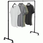 CLP Portant à vêtement Jersey Noir /150 cm - métal 161761001 CLP Portant à vêtement Jersey Noir /150 cm - métal 161761001