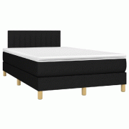 Décoshop26 - Cadre de lit LED avec sommier tête de lit matelas 120 x 200 cm tissu noir TDL0209296 - noir 3001710382728