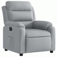 Fauteuil inclinable électrique Gris clair Tissu Modèle Quervelis - 8721012174443