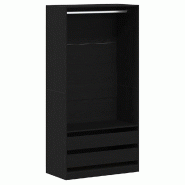 Helloshop26 - Armoire de rangement 100 x 50 x 200 cm en bois d'ingénierie chêne noir 02_0055892 - noir Bois manufacturé 3000239248669