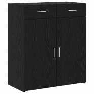 Helloshop26 - Armoire de rangement moderne avec tiroir 80 x 42 x 93 cm grand espace de rangement style épuré en bois d'ingénierie 02_0055994 - Bois