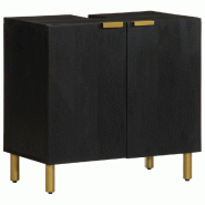 Helloshop26 - Armoire lavabo de salle de bain moderne avec rangement 62 x 33 x 58 cm style industriel en bois d'ingénierie noir 02_0057722 - 30002401