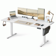 Helloshop26 - Bureau électrique assis-debout bureau réglable en hauteur 60 x 120 cm 4 hauteurs mémorisables pochette de rangement 12_0004586 - acie