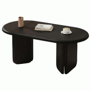 Merax Table basse ovale 99 x 50 x 40 cm, table de salon en MDF avec pieds arrondis, surface lisse, peut supporter jusqu'à 40 kg, noir - Bois manufact Merax Table basse ovale 99 x 50 x 40 cm, table de salon en MDF avec pieds arrondis, surface lisse, peut supporter jusqu'à 40 kg, noir - Bois manufact