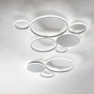 Ondaluce Pois Plafonnier LED en métal et acrylique, 93x84x4 cm, 68W 6800lm dimmable 3000K-4000K, argent - argenté 8053488023964 Ondaluce Pois Plafonnier LED en métal et acrylique, 93x84x4 cm, 68W 6800lm dimmable 3000K-4000K, argent - argenté 8053488023964