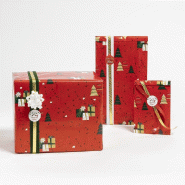 Pochettes cadeaux Rubis de Noël 18x6x35cm - par 150