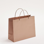 Sac luxe métallisé cuivre poignées cordelières 32x13x26cm - par 12