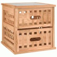 Table de chevet 34x34x34 cm Bois massif de noyer - Bois massif 350345