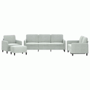 VidaXL Ensemble de canapés 4 pcs gris clair velours Modèle Nova Urbain - 3201944