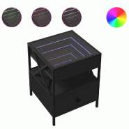 VidaXL Table basse avec LED Infinity noir 40x40x51 cm Modèle Orion Élite - 847717